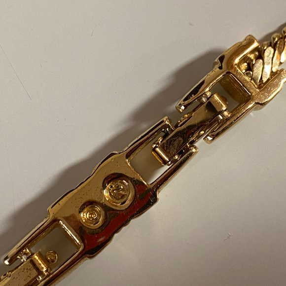 Vintage Swarovski `16" Swag Tie Crystal Necklace Gold Tone - Picture 5 of 6